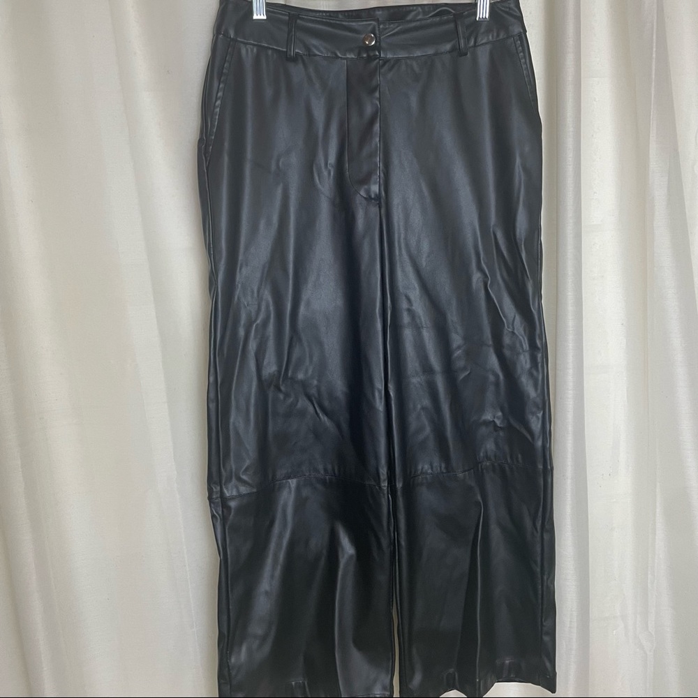 Reclaimed Vintage faux leather short palazzo pants